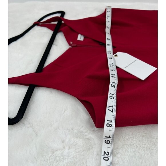 Dress the Population Alicia Mixed Media Midi Dress Color-Red Size/Large MSRP$198 - Picture 7 of 13